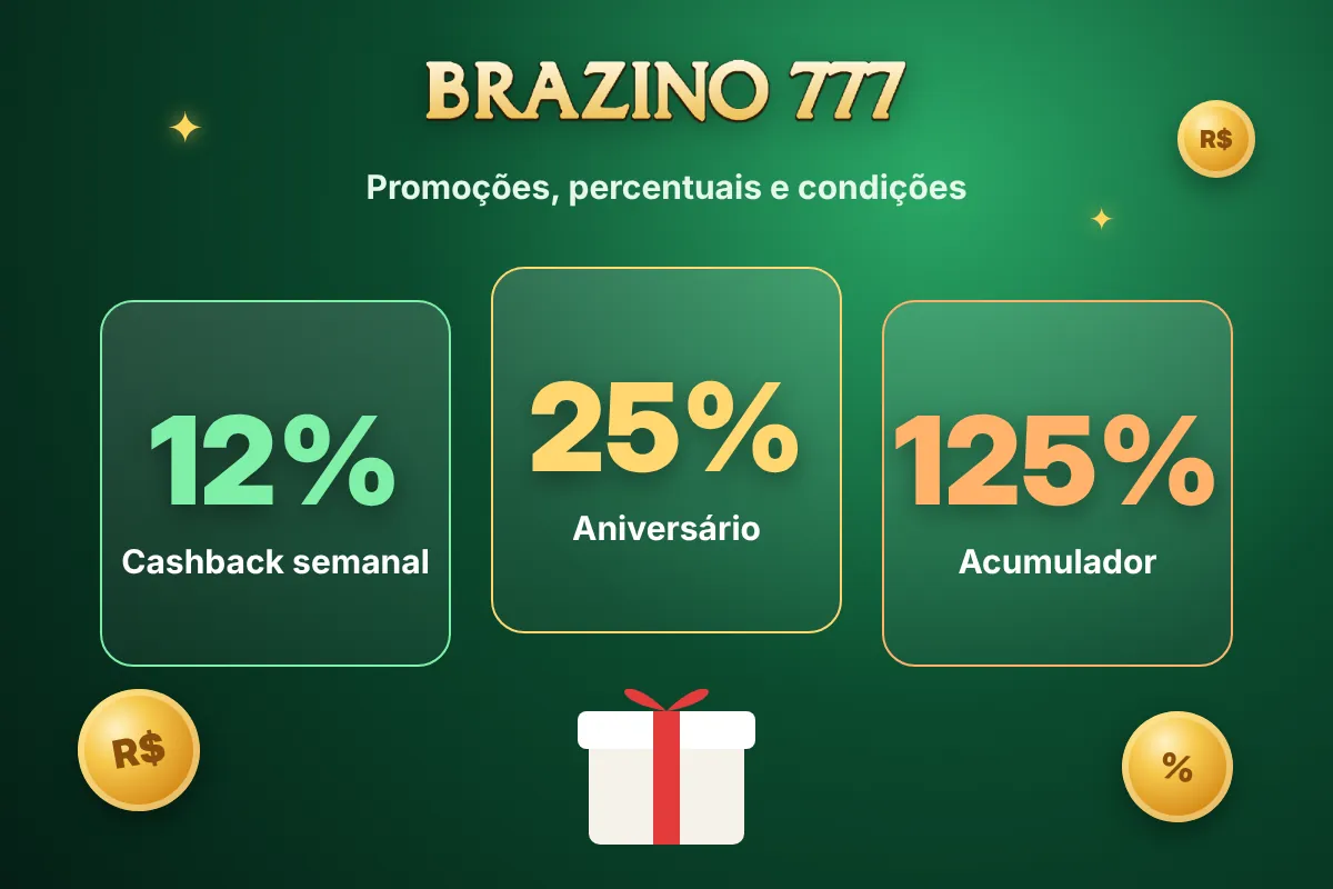 Bônus Brazino777: cashback, aniversário e acumulador